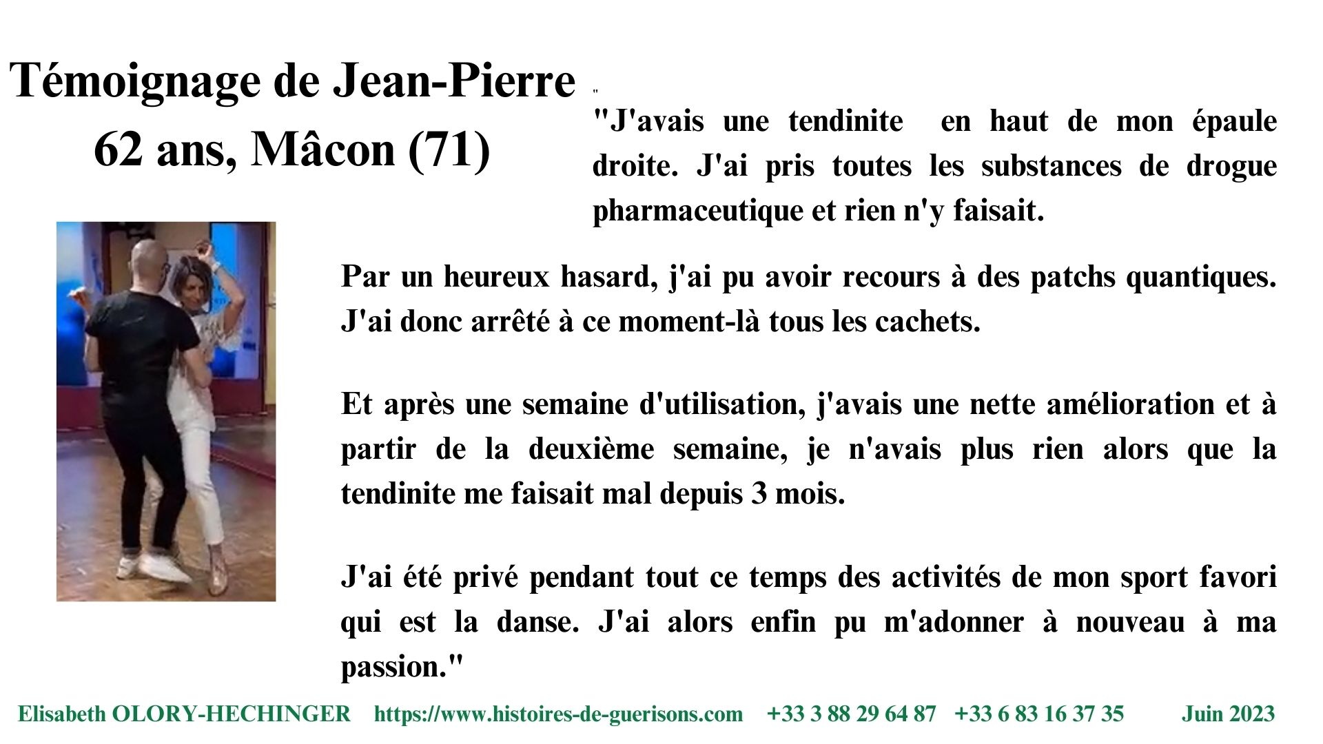 Jean-Pierre épaule tendinite